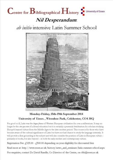 Essex CBH Latin Summer School 2014